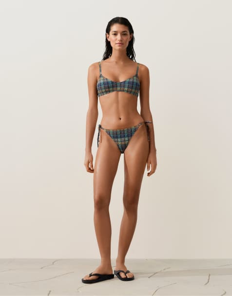 OYSHO - Bikini kaki testurizzato a quadri - view 1