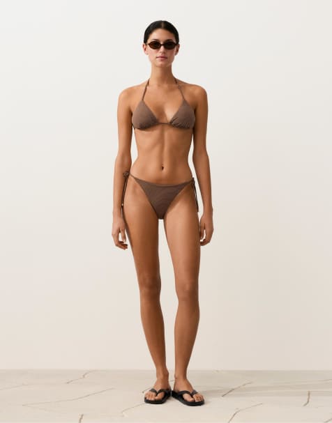OYSHO - Bikini marrone a pois mini - view 1