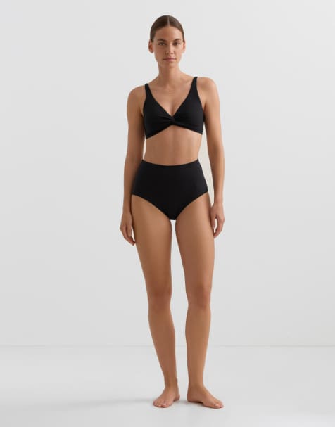 OYSHO - Bikini taille haute effet sculptant - Noir - view 1