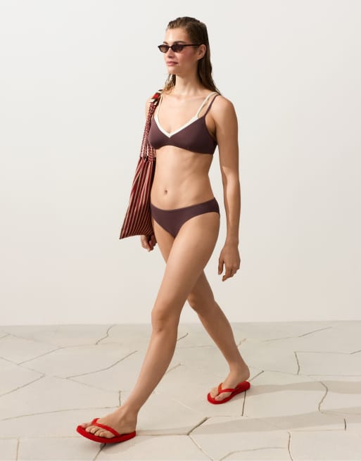 OYSHO Bikinioberteil mit Doppelfunktion in Braun, 2 von 4