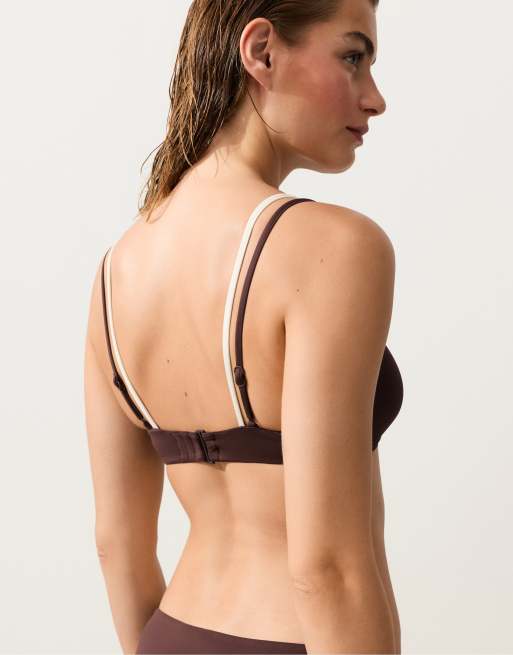 OYSHO bikinitop med dobbelt effekt i brun, 4 af 4