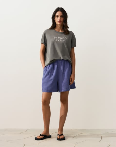 OYSHO – Blå bermudashorts i 100% bomull - view 1
