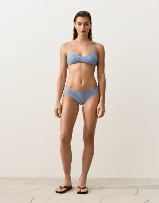 OYSHO - Blå bikinitop med striber, 2 af 4