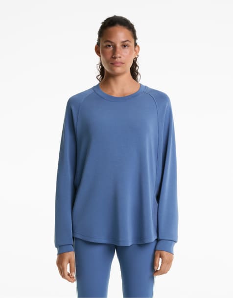OYSHO – Blå, ribbad sweatshirt i modal - view 1
