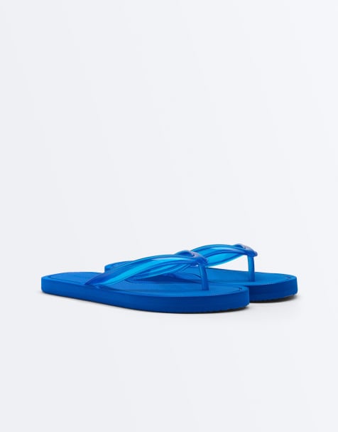 OYSHO - Blå strandsandaler med tekstur - view 1