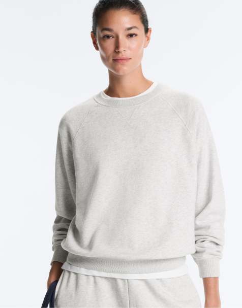 OYSHO - Blød sweatshirt i meleret lysegrå med rund hals - view 1