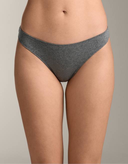 Oysho – Blekblå, ribbade, stilrena brazilian-trosor i bomullsmix, 5-pack, 3 av 4