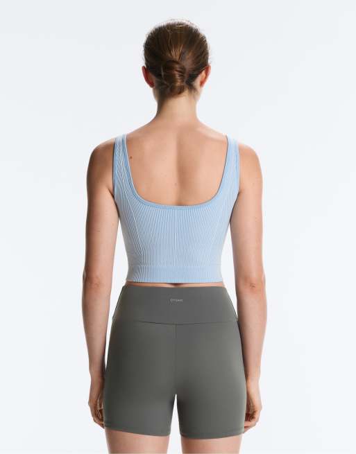 OYSHO – Blekblått linne med fyrkantig ringning i seamless-design, 4 av 4