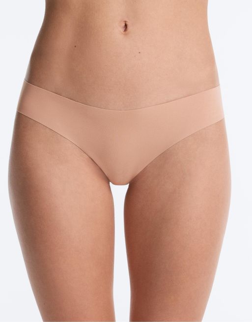 OYSHO – Blekrosa, klassisk bikiniunderdel i polyamidmix med osynlig laserskuren v-ringning, 5-pack, 2 av 4