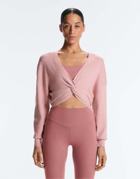 OYSHO – Blekrosa, stickad tröja med snurrad knut - view 1