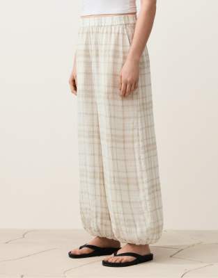 OYSHO - Bloomer-Hose in Beige aus 100% Leinen-Neutral