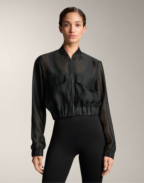 OYSHO - Bomber en organza - Noir - view 1
