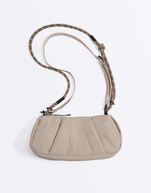 OYSHO - Borsa a tracolla imbottita color ecru
