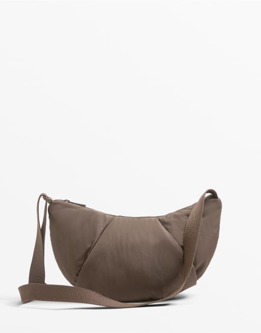 OYSHO - Borsa a tracolla piccola color talpa trapuntata