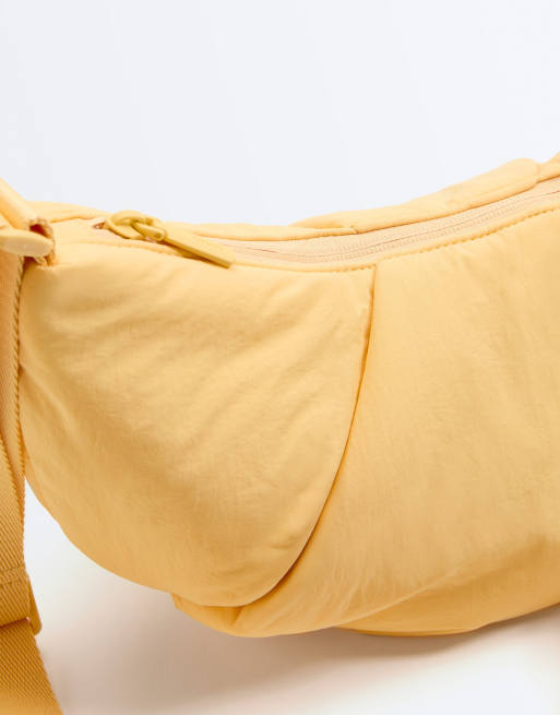 OYSHO - Borsa a tracolla trapuntata gialla, 6 di 7