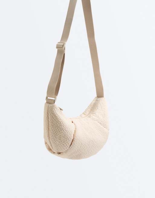 OYSHO - Borsa a tracolla trapuntata testurizzata écru, 7 di 7