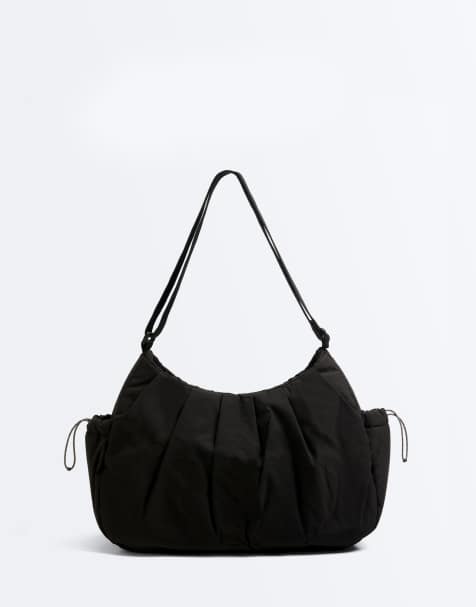 OYSHO - Borsa shopper nera con tasche laterali - view 1