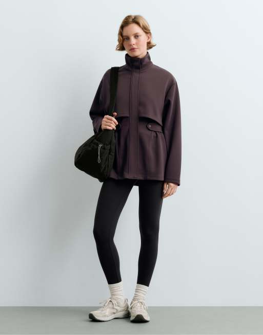 OYSHO - Borsa shopper nera con tasche laterali, 2 di 7