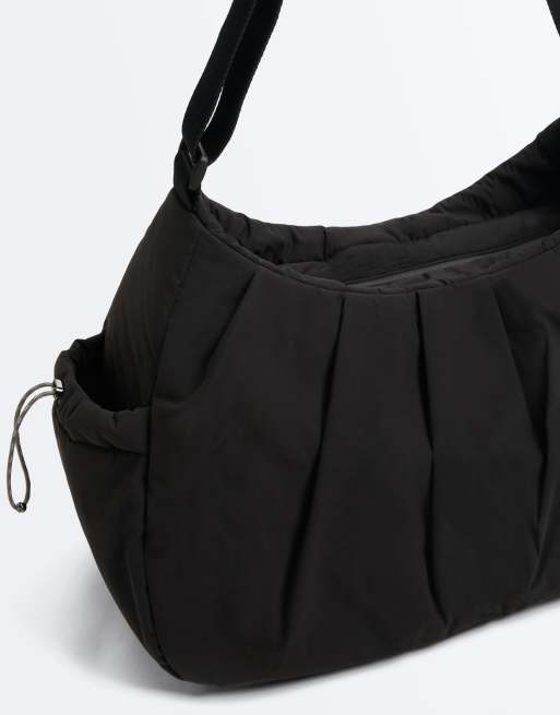 OYSHO - Borsa shopper nera con tasche laterali, 4 di 7