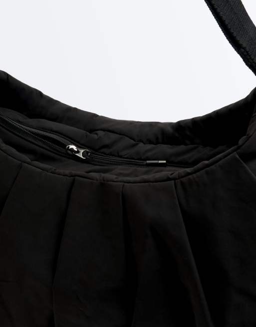 OYSHO - Borsa shopper nera con tasche laterali, 5 di 7