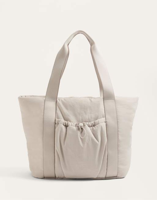 OYSHO - Borsa shopping color talpa con tasca sul davanti