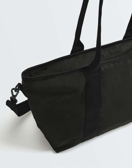 OYSHO borsa tote in nylon nera, 6 di 7