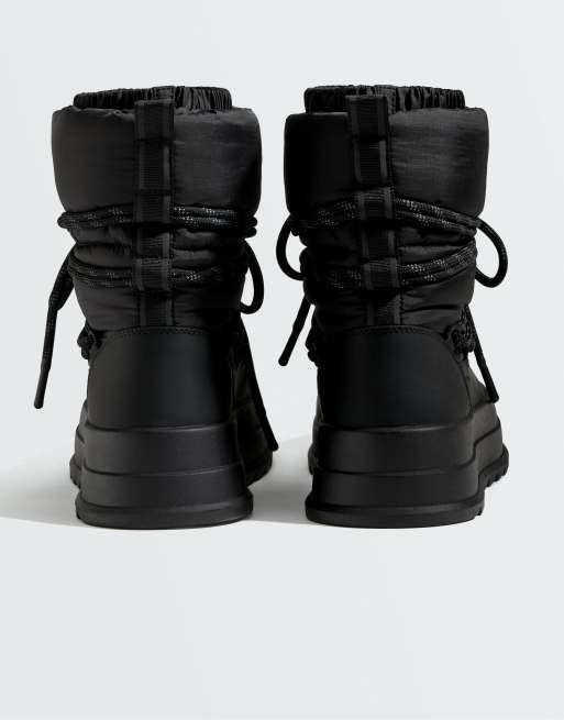 Oysho - Bottes après-ski à lacets en nylon - Noir, 5 de 6