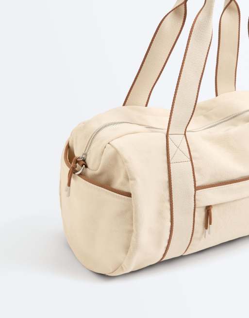 OYSHO – Bowling-Tasche aus Canvas in Ecru, 4 von 4