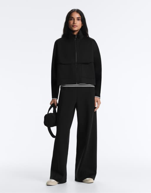 OYSHO Boxy neoprene-effect jacket in black, 4 of 4