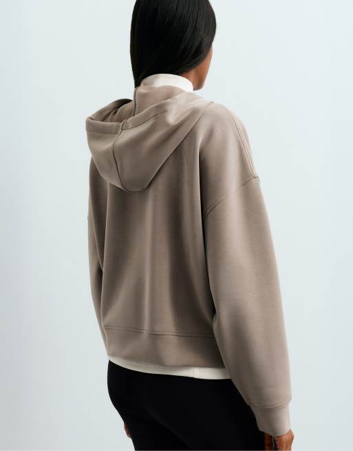 OYSHO boxy sweatshirt med børstet modal i lysebrun, 4 af 7