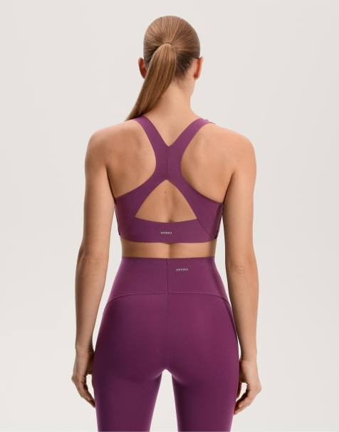 OYSHO - Brassière de compression à maintien intermédiaire avec bonnets - Prune foncé - view 1