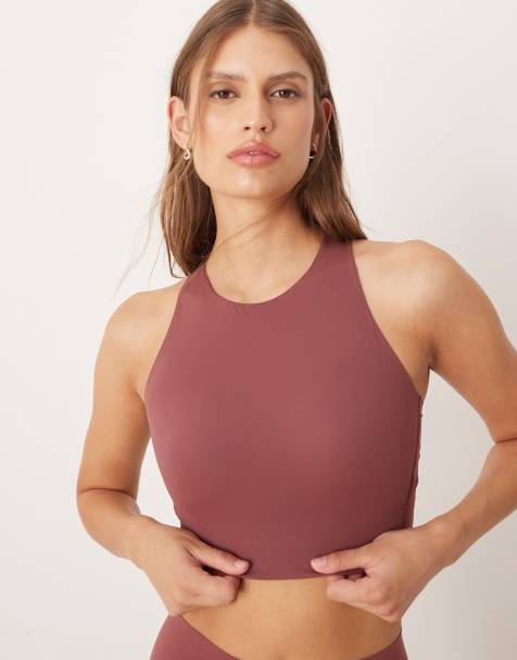 OYSHO - Brassière de sport maintien intermédiaire en tissu léger - Rosette foncé - view 1