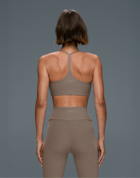 OYSHO brassière sportiva a sostegno leggero mélange marrone - view 1