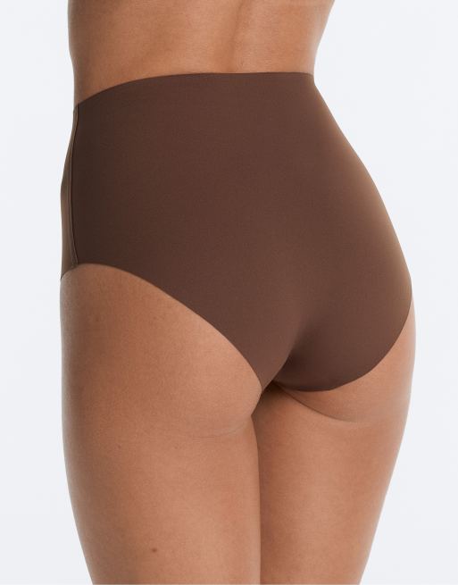 OYSHO - Brune højtaljede usynlige trusser i polyamidblanding med medium støtte, 3 af 4