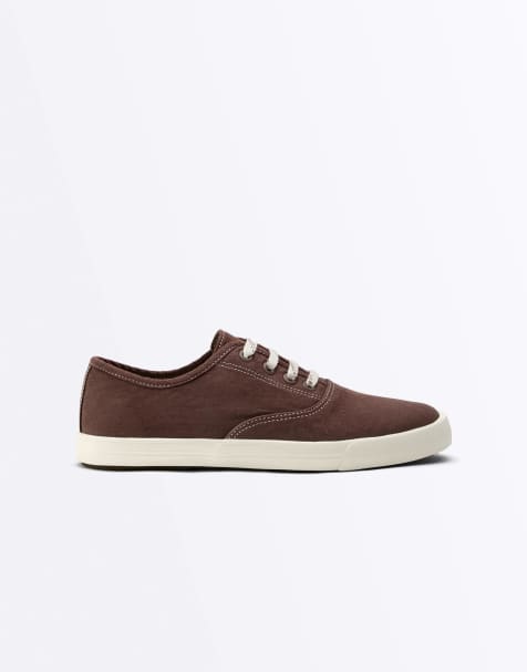 OYSHO - Brune sneakers i kanvas - view 1