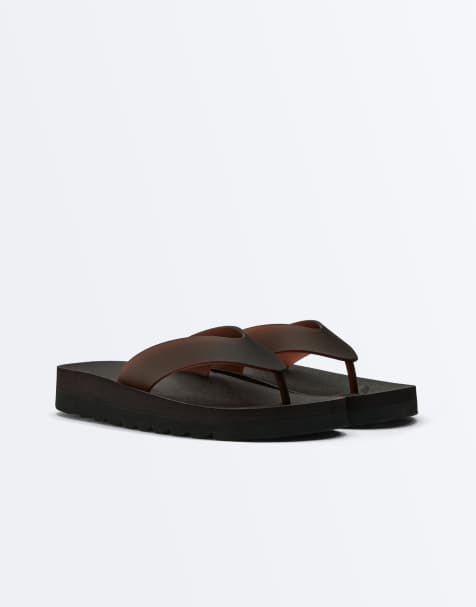 OYSHO - Brune strandsandaler med plateausål - view 1