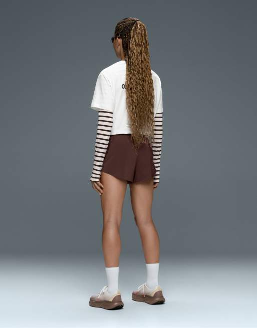 OYSHO - Brune tekniske 6-cm-shorts med lav talje, 4 af 4