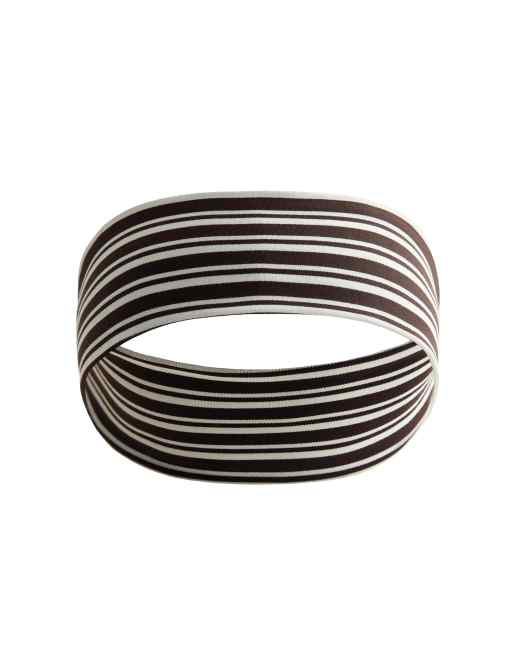 OYSHO - Brunt 6 cm bredt sportshårbånd med striber, 4 af 4