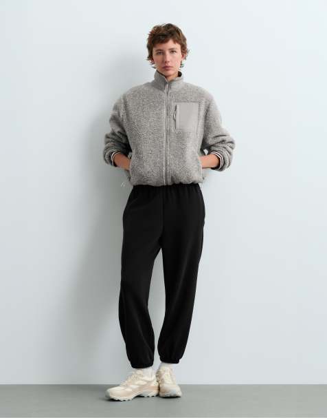 OYSHO Brushed modal joggers in black - view 1
