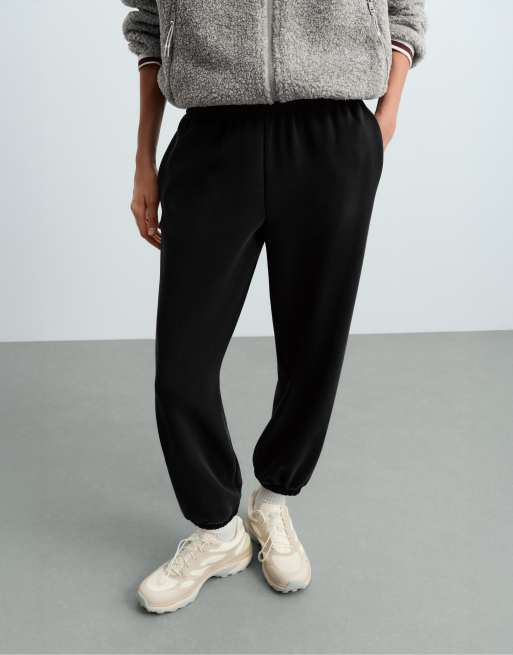 OYSHO Brushed modal joggers in black, 2 of 5
