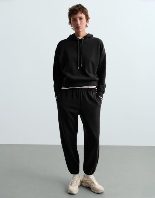 OYSHO Brushed modal joggers in black, 3 of 5