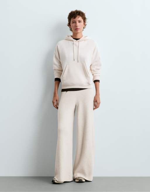 OYSHO bukser med lige ben i vaffelstrik i grå, 3 af 5