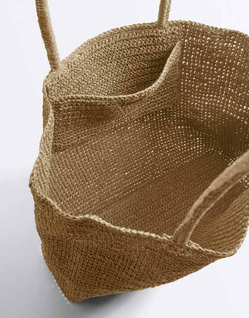 Oysho - Cabas en papier à motif tressé - Naturel, 3 de 6