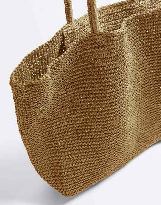 Oysho - Cabas en papier à motif tressé - Naturel, 5 de 6