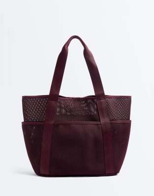 OYSHO - Cabas en tulle - Bordeaux-Rouge