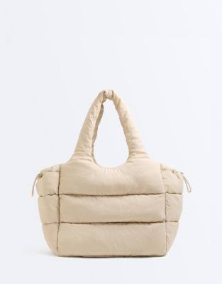 OYSHO - Cabas matelassé - Écru-Neutre