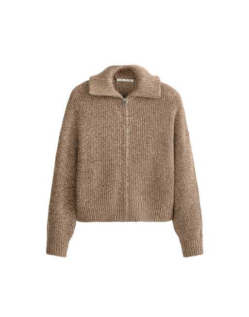 OYSHO Cable-knit jacket in caramel, 5 of 5