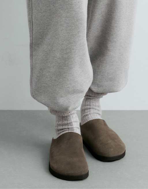 OYSHO calze 75% cashmere in mélange grigio scuro, 3 di 4