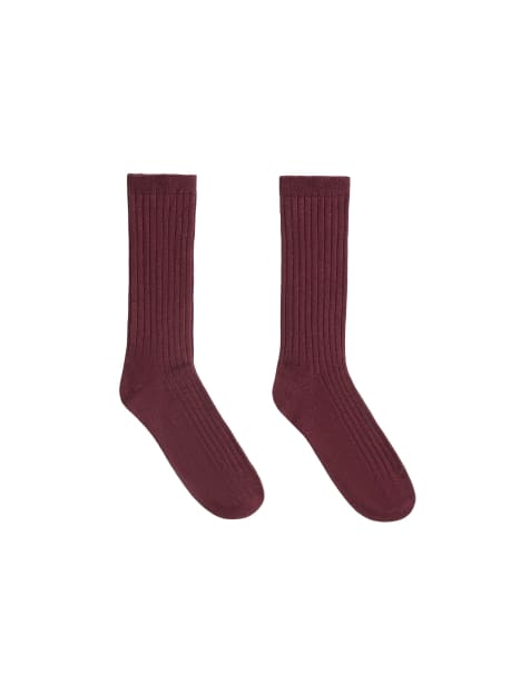 OYSHO calze classiche 15% cashmere 63% seta bordeaux - view 1