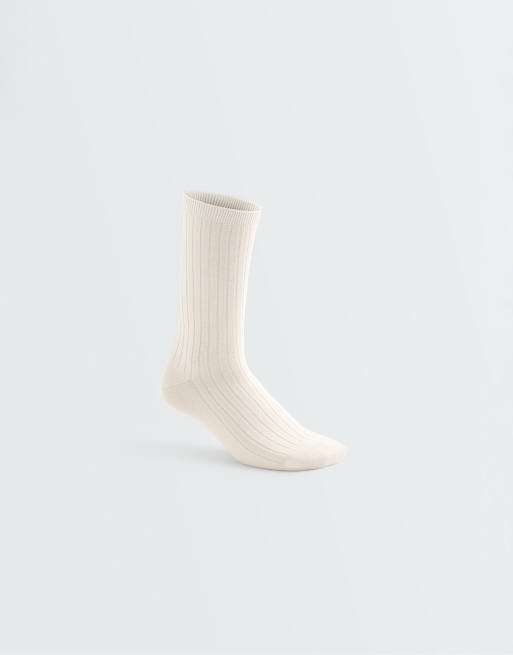 OYSHO calze classiche 15% cashmere 63% seta in écru, 4 di 4